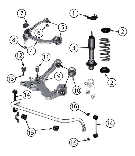 Braccio oscillante superiore lato DX SX KJ 02-07